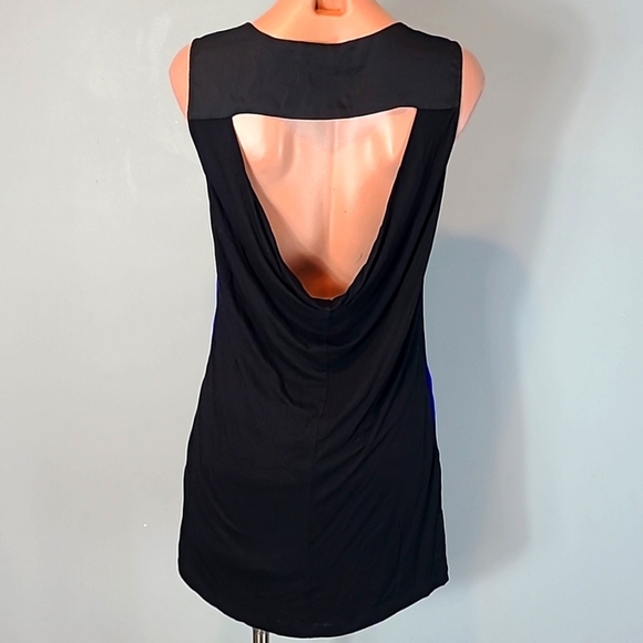 BCBGMAXAZRIA IKE Silky Dress colorblock shift Comfy Y2K Size XS Avant Garde - Picture 5 of 8